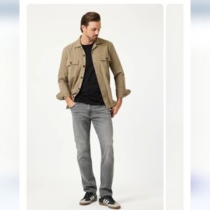 Mavi Size 34 Mid Grey Zach Supermove Straight Leg Jeans